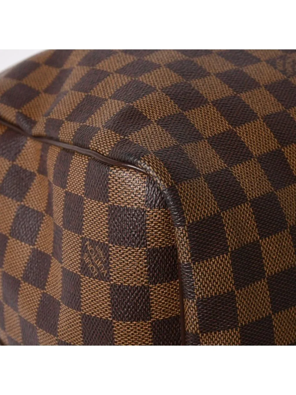 Louis Vuitton Keepall Bandouliere 55 Boston Bag Damier Ebene Brown Gold